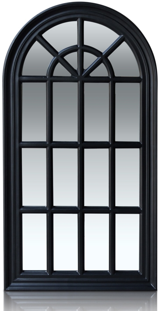 Savile Französischer Fensterspiegel Holzrahmen 86x46 cm Schwarz Bild 1
