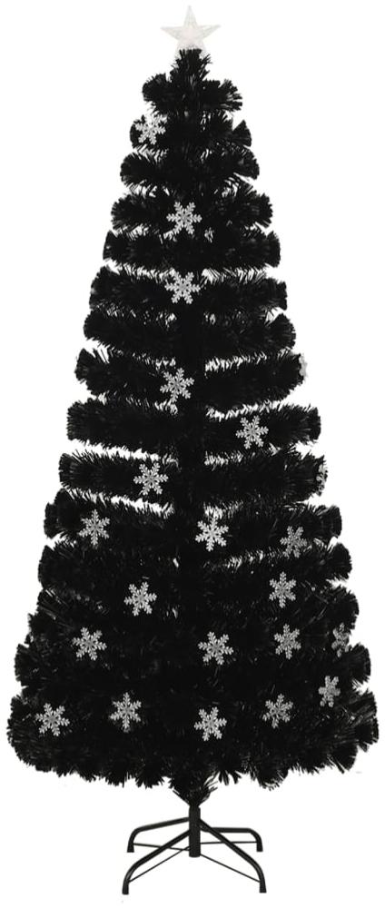 vidaXL Weihnachtsbaum mit LED-Schneeflocken Schwarz 180 cm Fiberoptik 328463 Bild 1