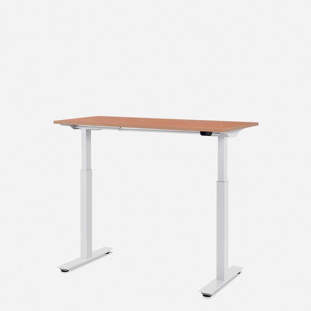 120 x 60 cm WRK21® SMART - Elmau Buche / Weiss elektrisch höhenverstellbarer Schreibtisch Bild 1