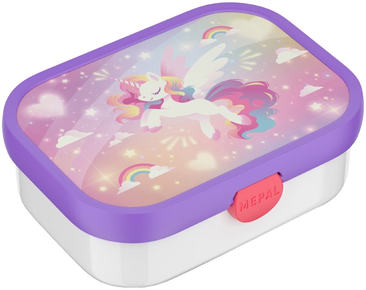Mepal 'Campus' Brotdose mit Fächern & Gabel, Kunststoff, Unicorn Glow, 750 ml Bild 1