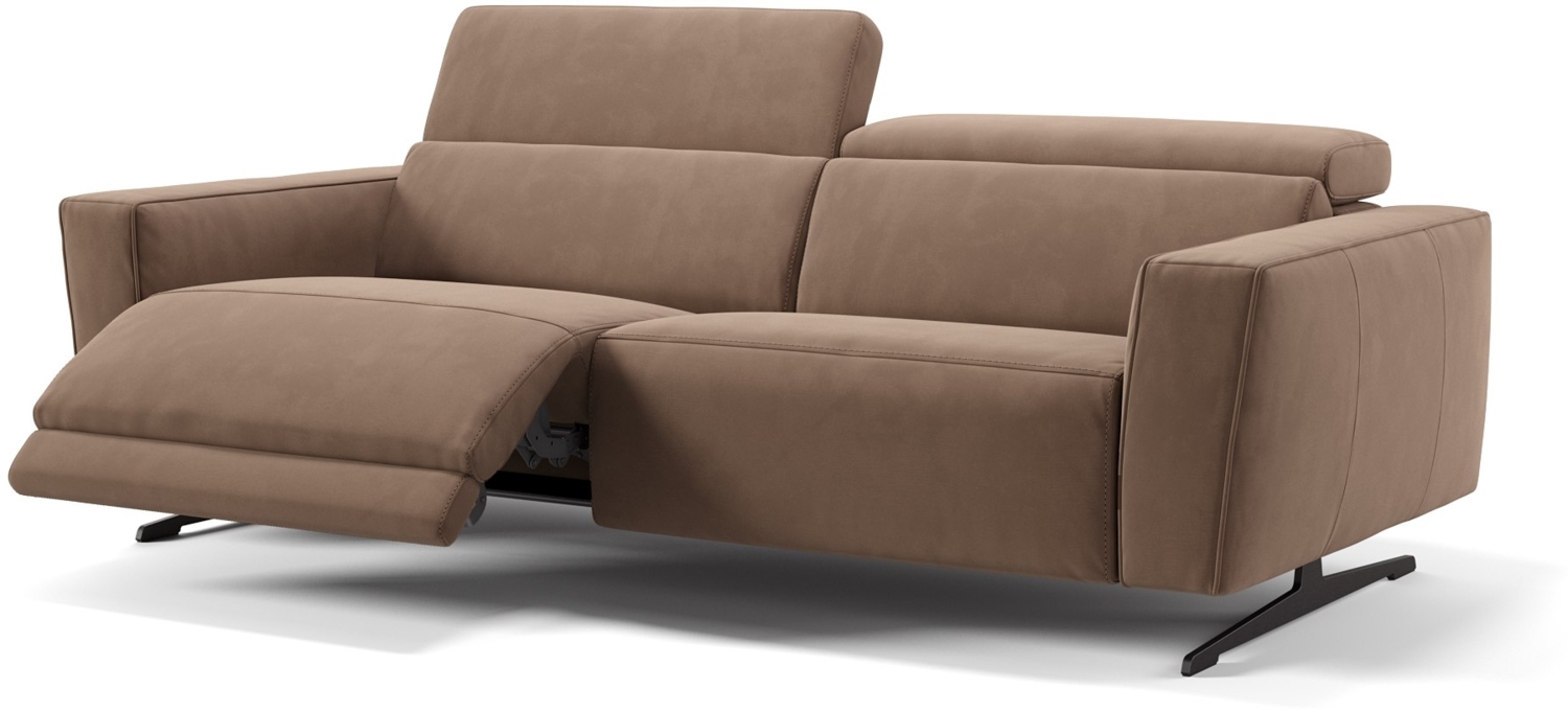 Sofanella 3-Sitzer ALESSO Stoff Sofa Stoffcouch in Hellbraun M: 210 Breite x 108 Tiefe Bild 1