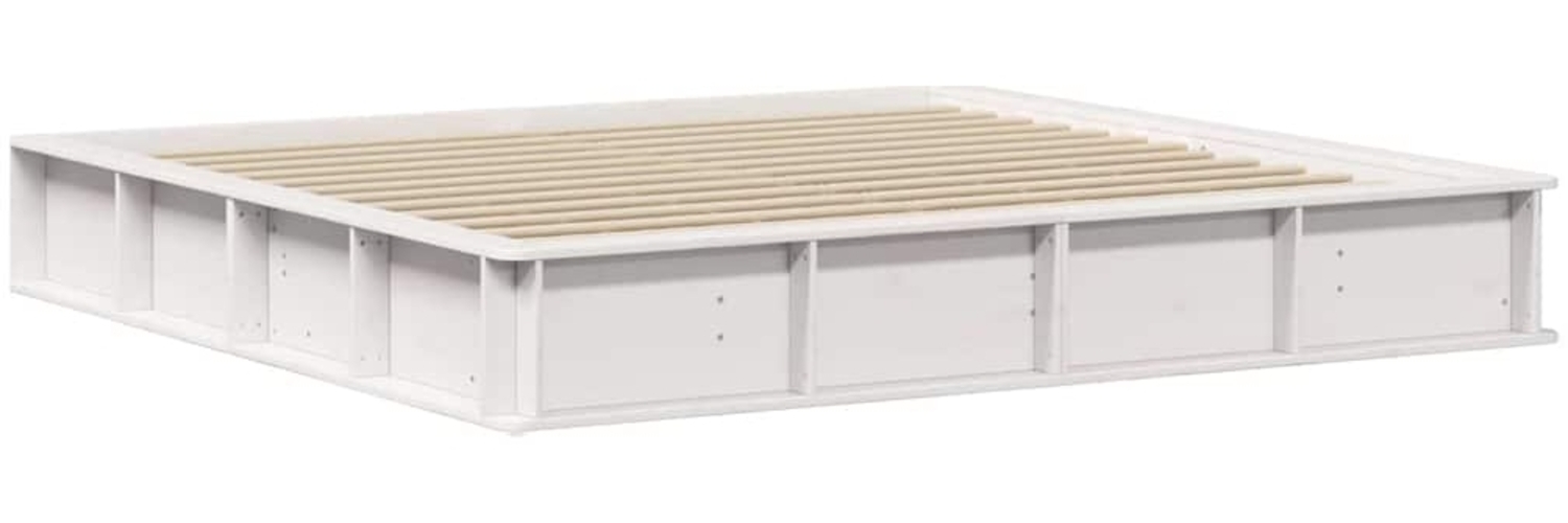 vidaXL Bettrahmen Weiß 180 x 200 cm Massives Kiefernholz 3385707 Bild 1