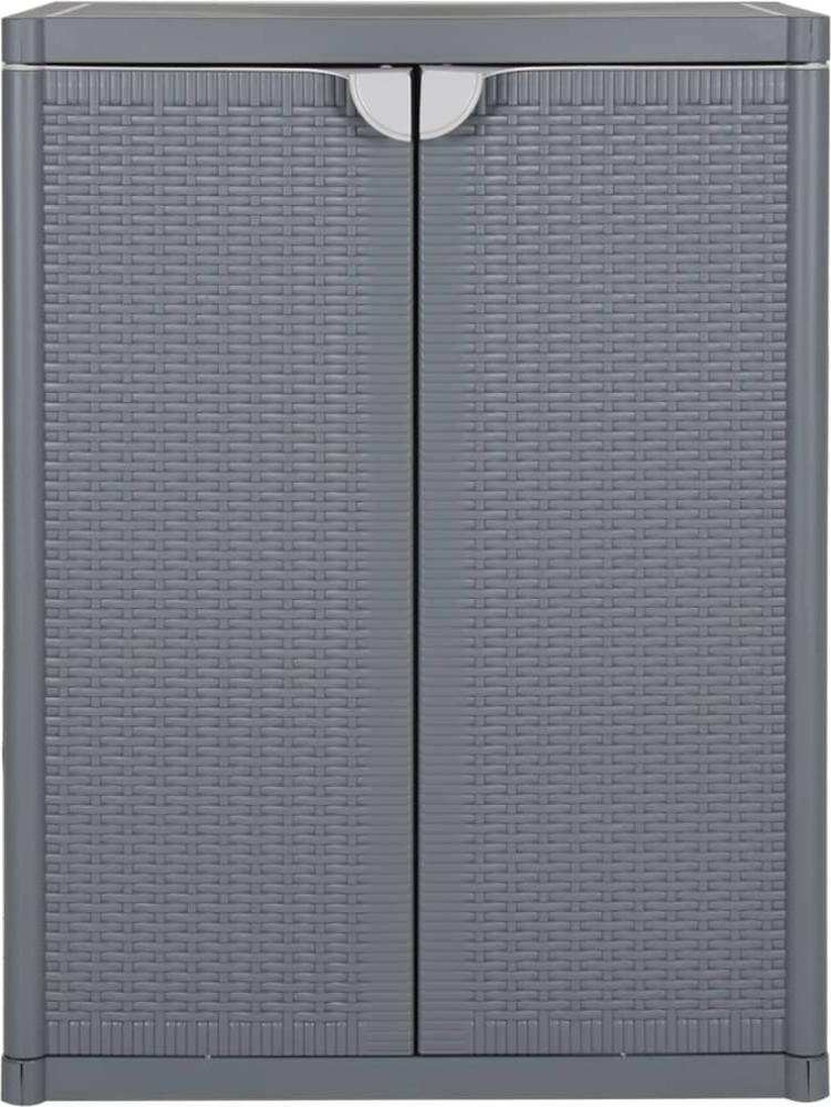 vidaXL Gartenschrank Grau 65x45x88 cm PP Rattan-Optik 364062 Bild 1
