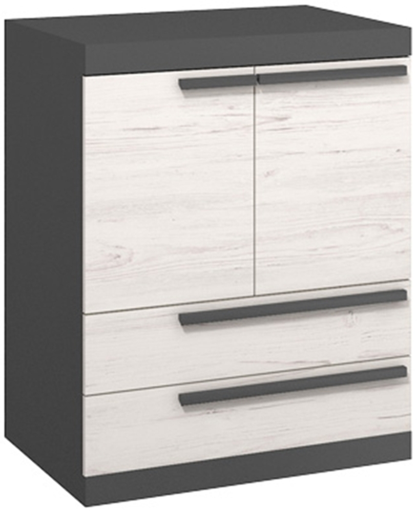 Kommode TREND Sideboard 80cm grau graphit kiefer andersen MDF Bild 1