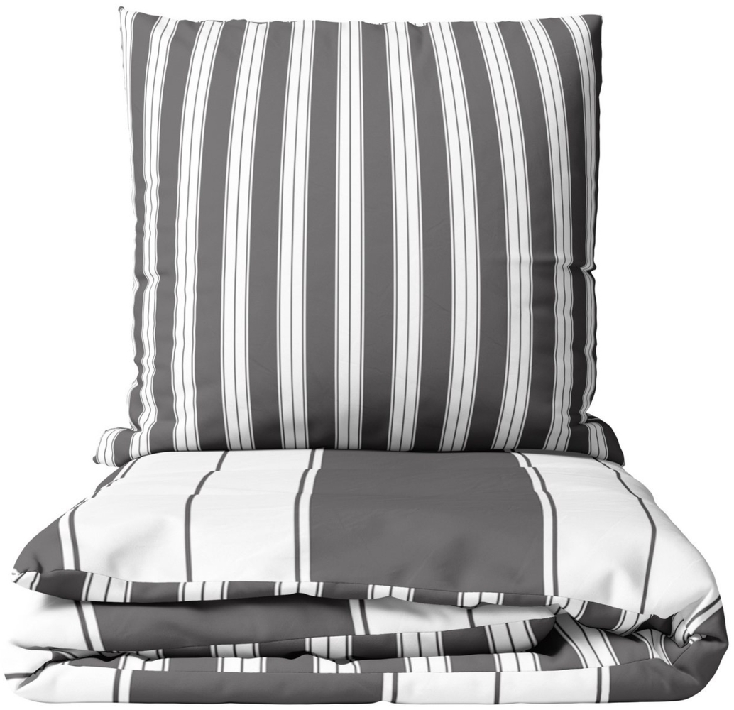 Leonado Vicenti Bettwäsche Baumwolle 135x200 cm und 155x220 cm, Renforcé, 4 teilig, Wendebettwäsche mit Streifen in mordernen Farben Bild 1