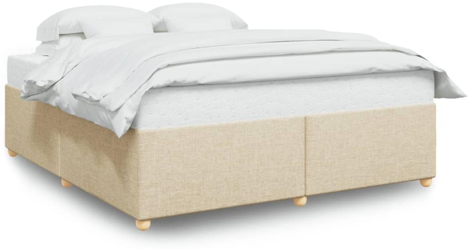 vidaXL Bettgestell ohne Matratze Creme 200x200 cm Stoff 3284762 Bild 1