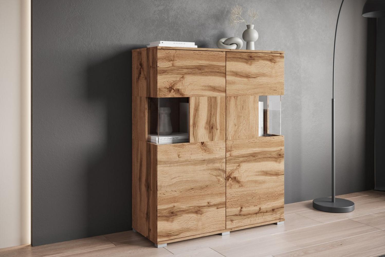 INOSIGN Highboard Kenia, Modernes Highboard mit Glastüren, Breite 100 cm Bild 1