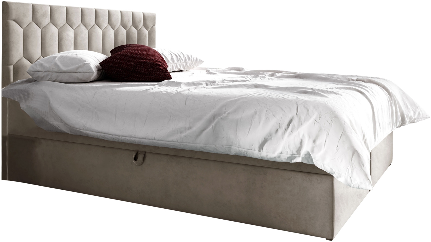 Boxspringbett 'Paremo M24', beige, 180 x 200 cm Bild 1