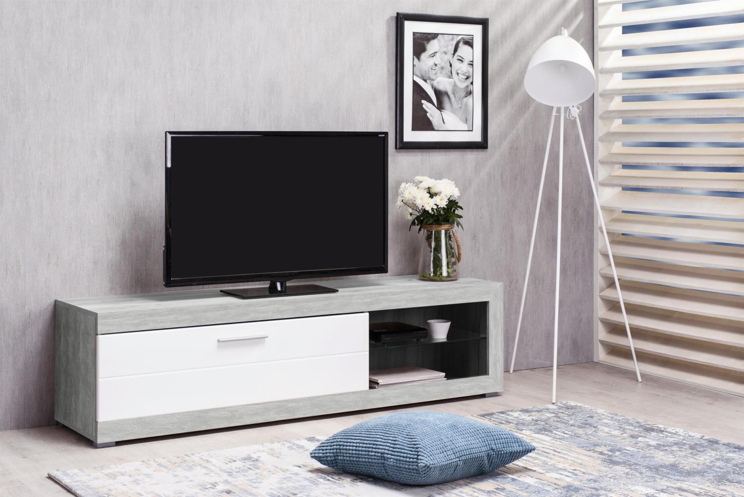 TV-Board >Ruma< in Beton - 162x43x41,6cm (BxHxT) Bild 1