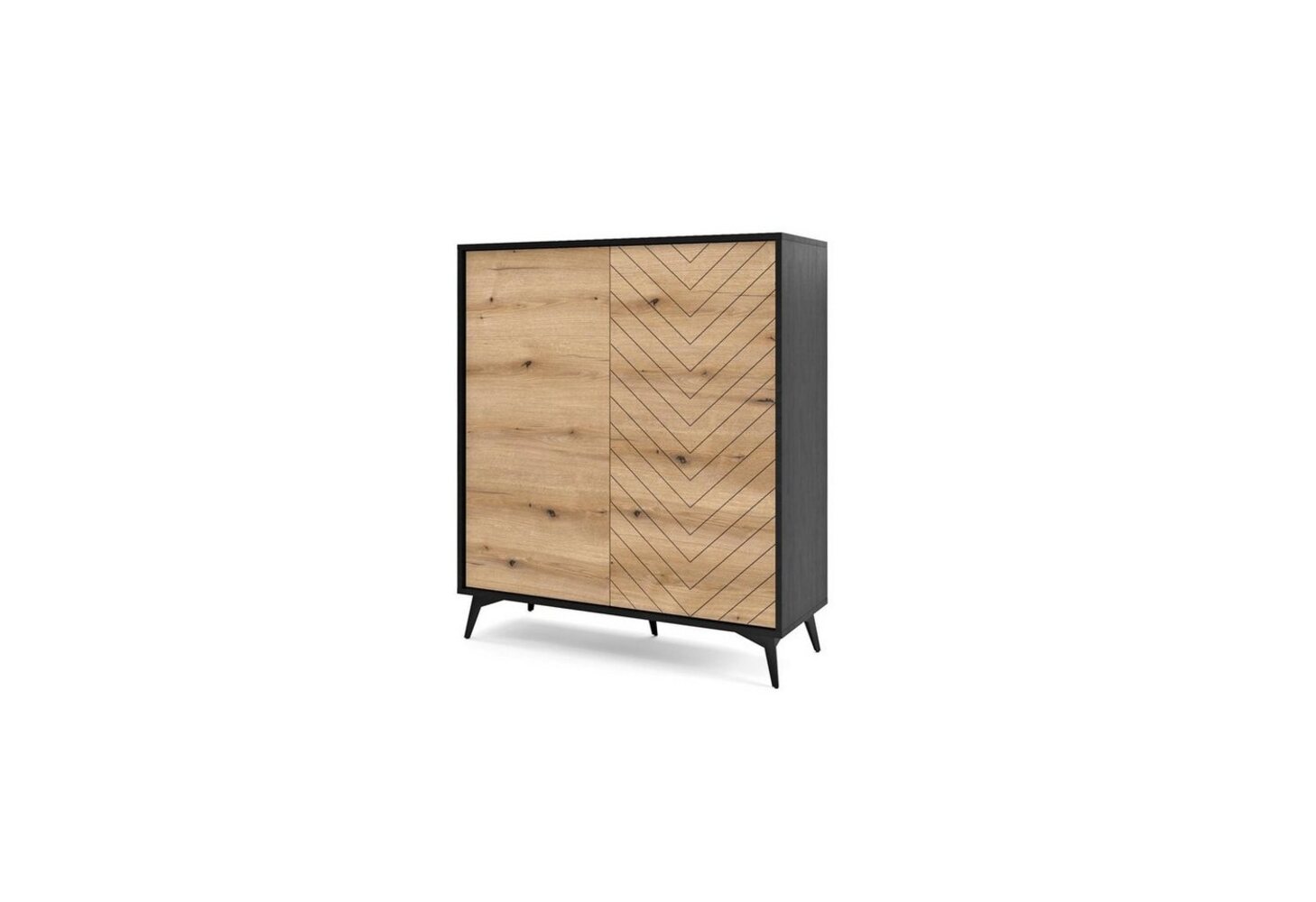 Beautysofa Kommode KD104 (Türkommode im modernes Design mit V-förmige Fräser), im modernes Stil, Highboard mit Regalen, 119 cm hohe Bild 1