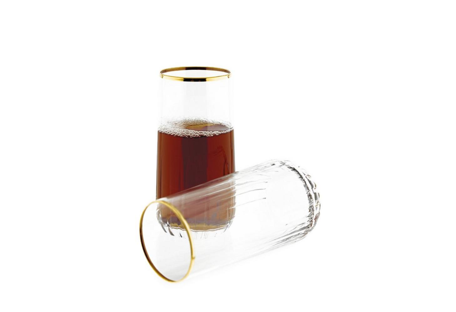 Pasabahce 420695 Nova Trinkglas Set 4-teilig mit elegantem Goldrand - 360 ml Cocktailgläser Saftglas Bild 1