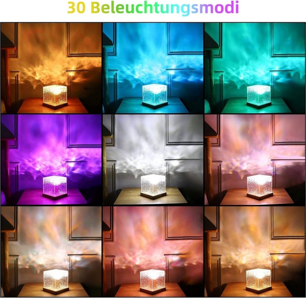 MUPOO LED Nachtlicht Projektor Lampe Wasserwellen Nachtlicht 16 Farben Sternenhimmel, Fernbedienung, USB-Aufladung, Touch Kontrolle Bild 1