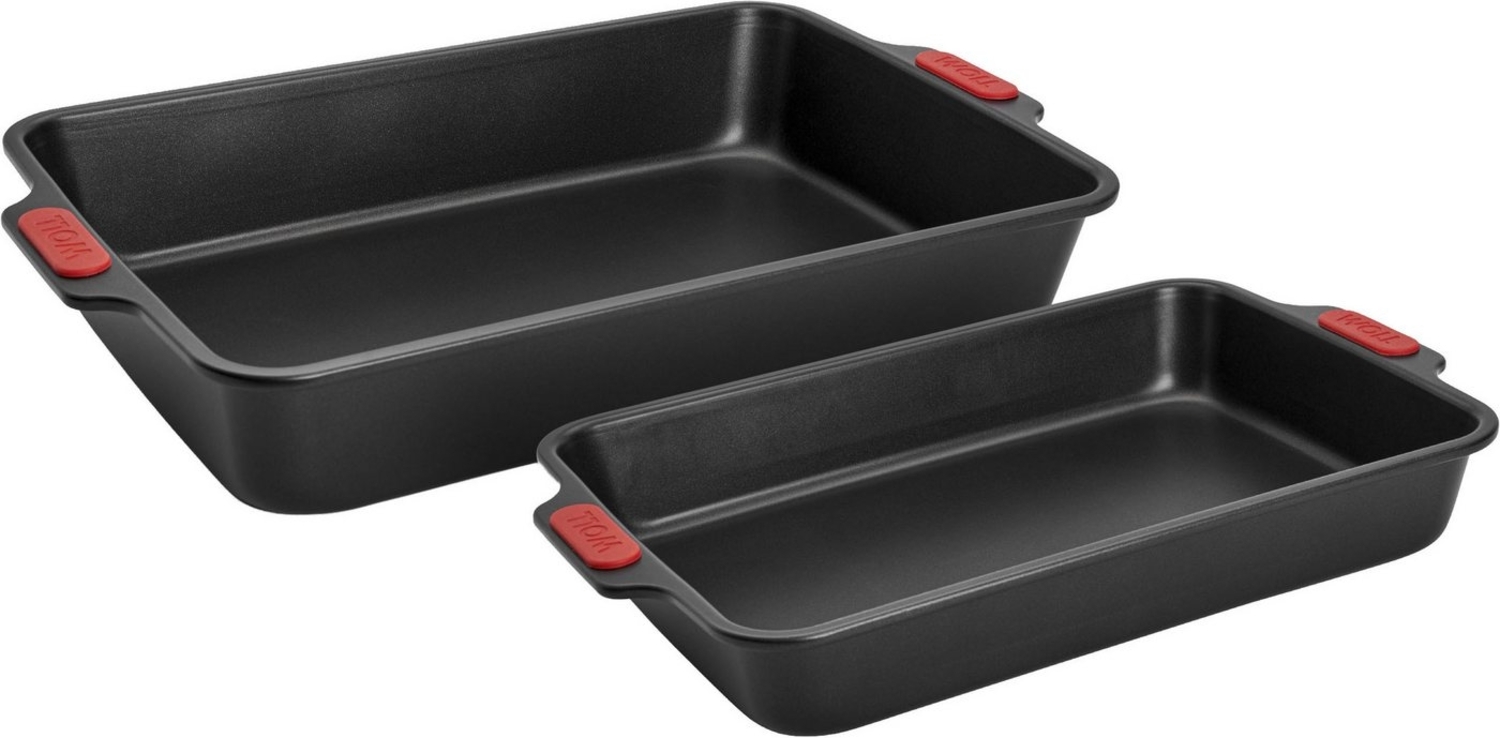 WOLL Auflaufform Let's Bake!, Stahl, (2-St), mit Antihaftversiegelung und integrierten Silikongriffen Bild 1