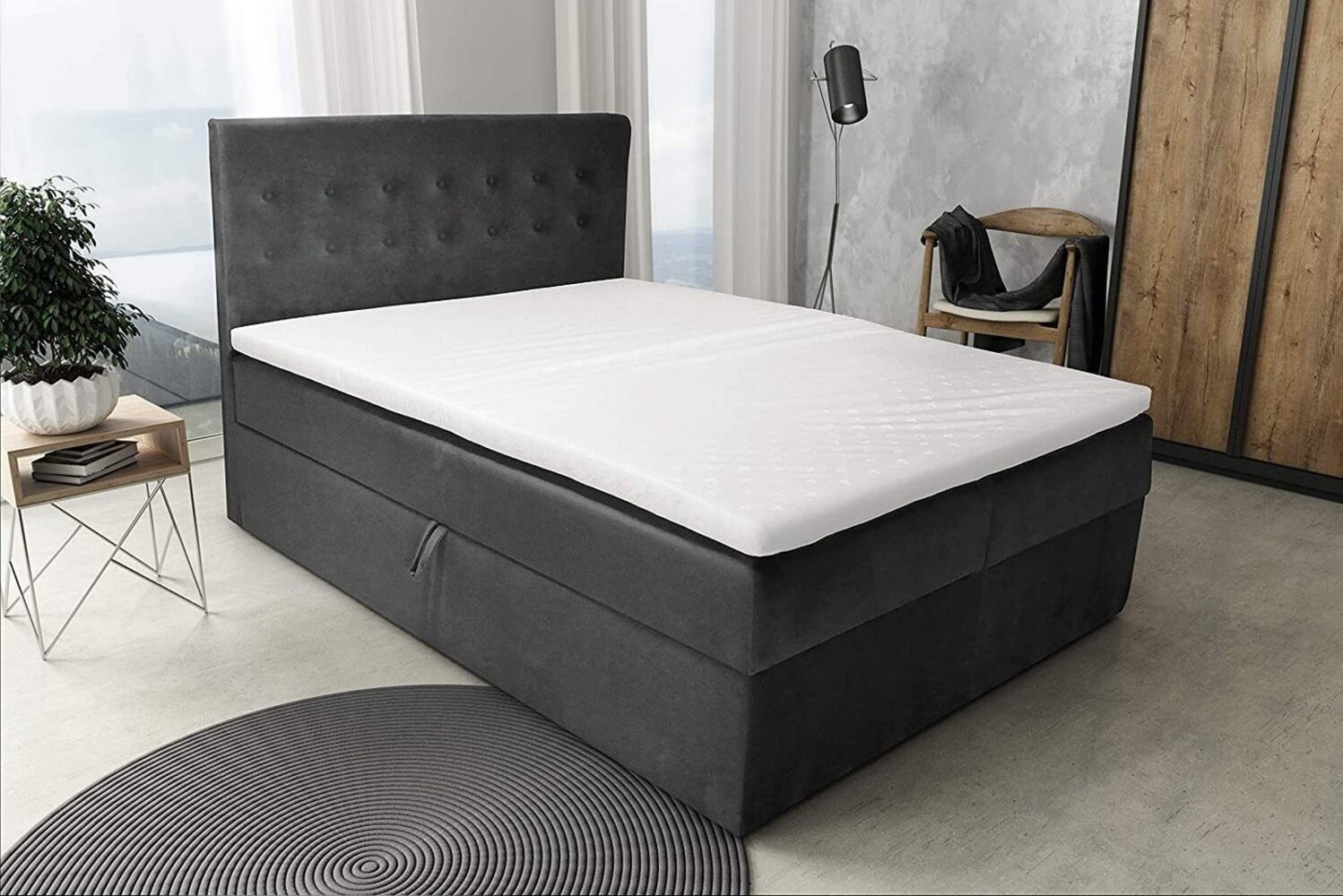 Best for Home Boxspringbett S Deluxe mit Bettkasten Bonellfederkern inkl. 4 cm Topper (140x200 160x200 180x200 200x200 cm), Handwerksqualität, TOP Preis-Leistungs-Verhältnis Bild 1