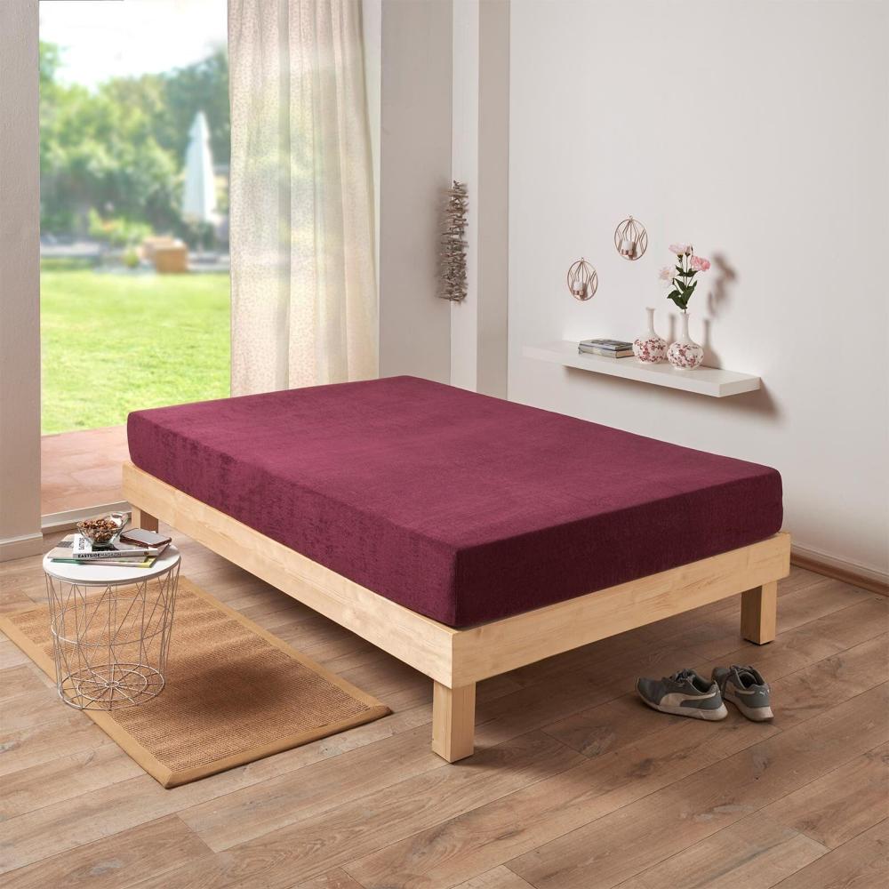 Traumschlaf Frottee Stretch Spannbettlaken | 180x200 - 200x200 cm | aubergine Bild 1