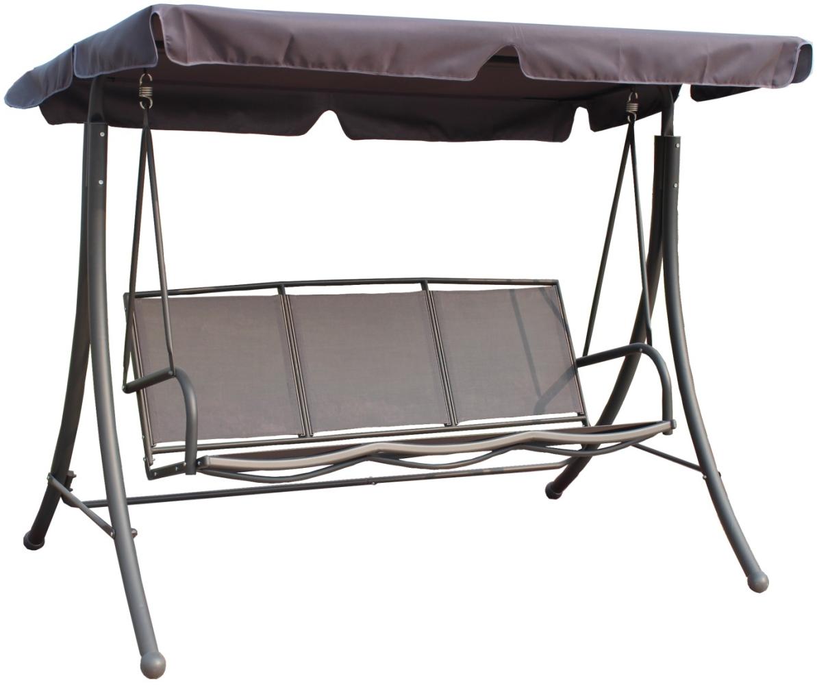 Garden Pleasure Hollywoodschaukel 3-Sitzer grau/schwarz Bild 1