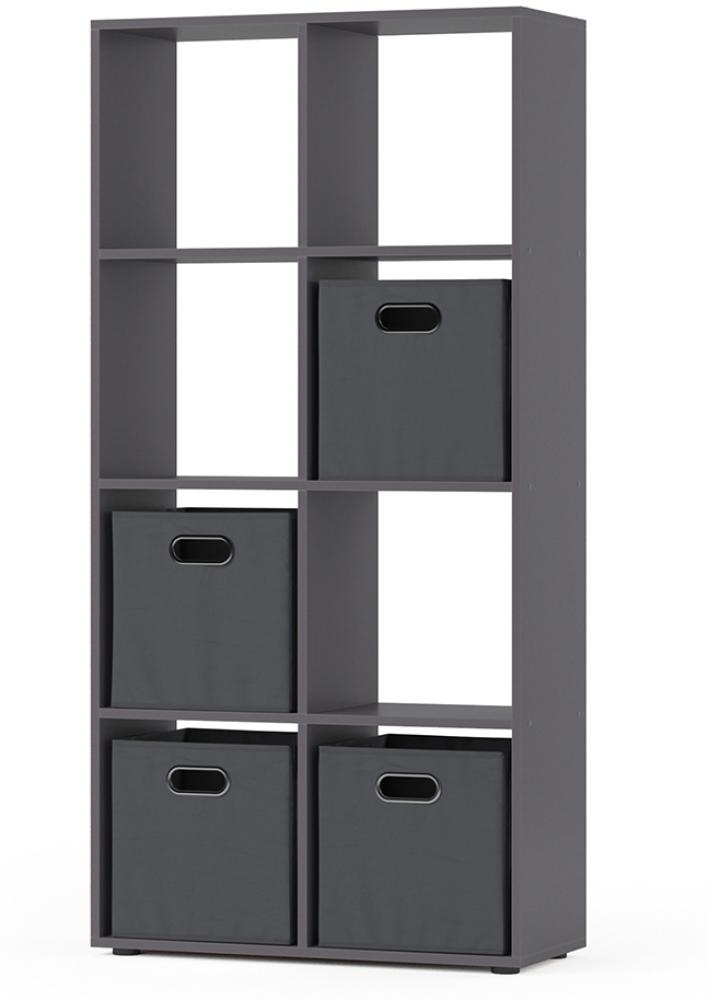 Vicco Raumteiler Standregal Bücherregal 8 Fächer Scutum Grau Hochregal Faltbox Bild 1