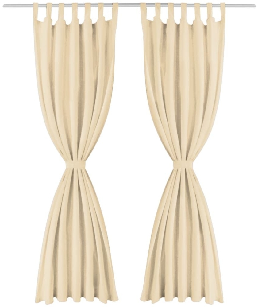 vidaXL Vorhänge Mikro-Satin 2 Stk. mit Schlaufen 140x245 cm Beige 132218 Bild 1