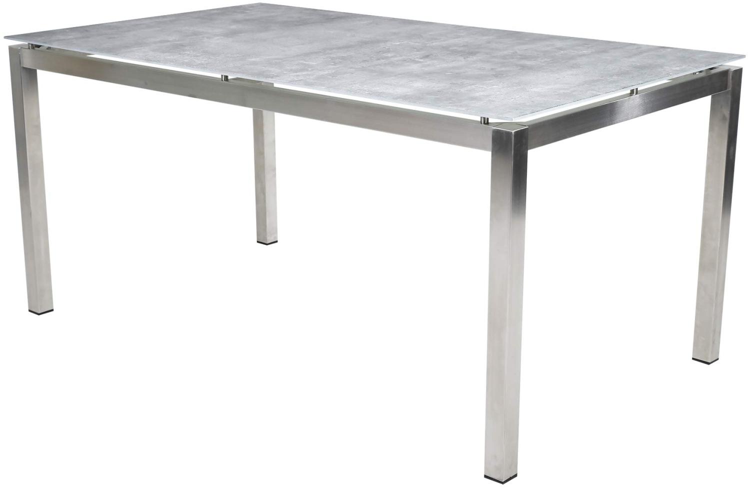 Greemotion Tisch Sydney, Edelstahl, Glas-Keramik-Platte, ca. 160 x 74 x 90 cm, Silber/Grau Bild 1