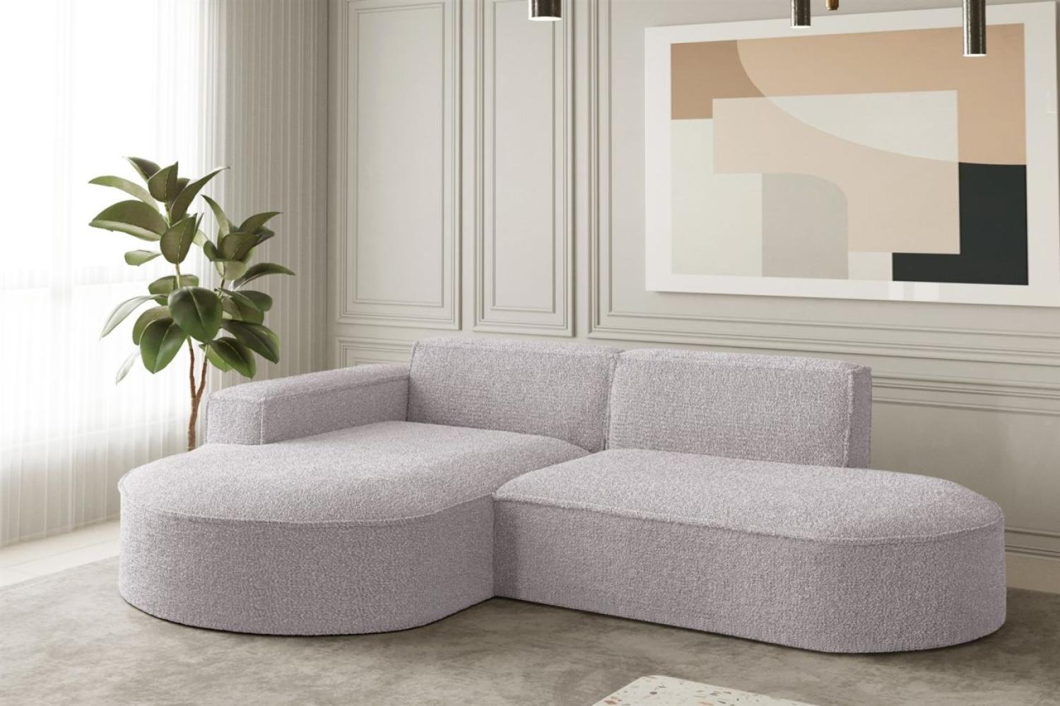 Ecksofa Designersofa PALMA XS in Stoff Ascot Rose Ottomane Links Bild 1