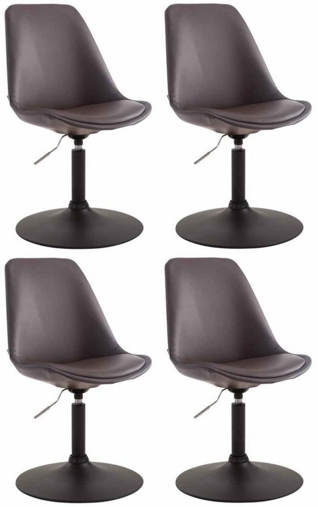 CLP 4er Set Esszimmerstühle Maverick Kunstleder drehbar und stufenlos verstellbar,braun schwarz Bild 1