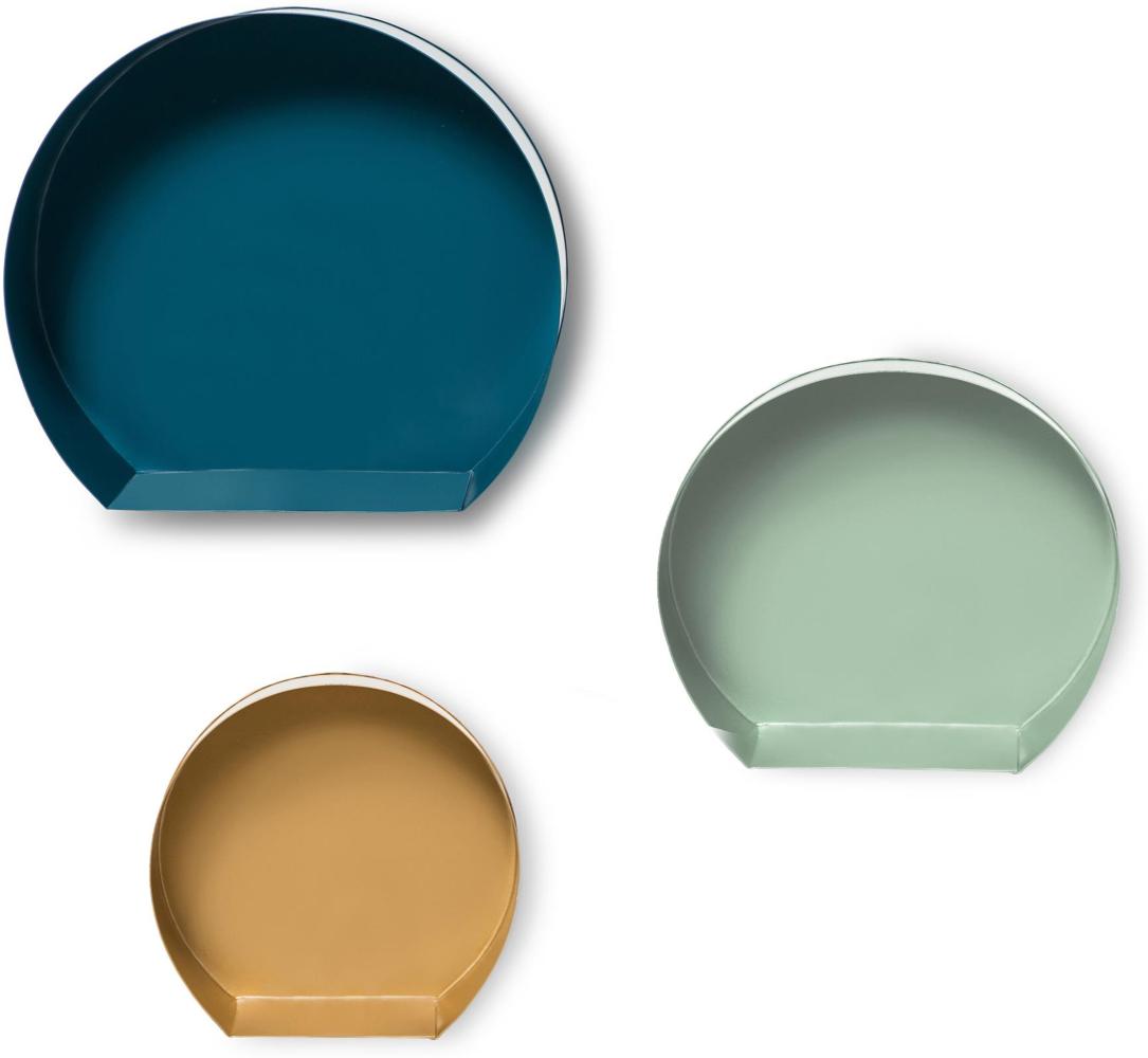 Wandregal-Set Triple 110 Petrol / Hellgrau / Gold Bild 1
