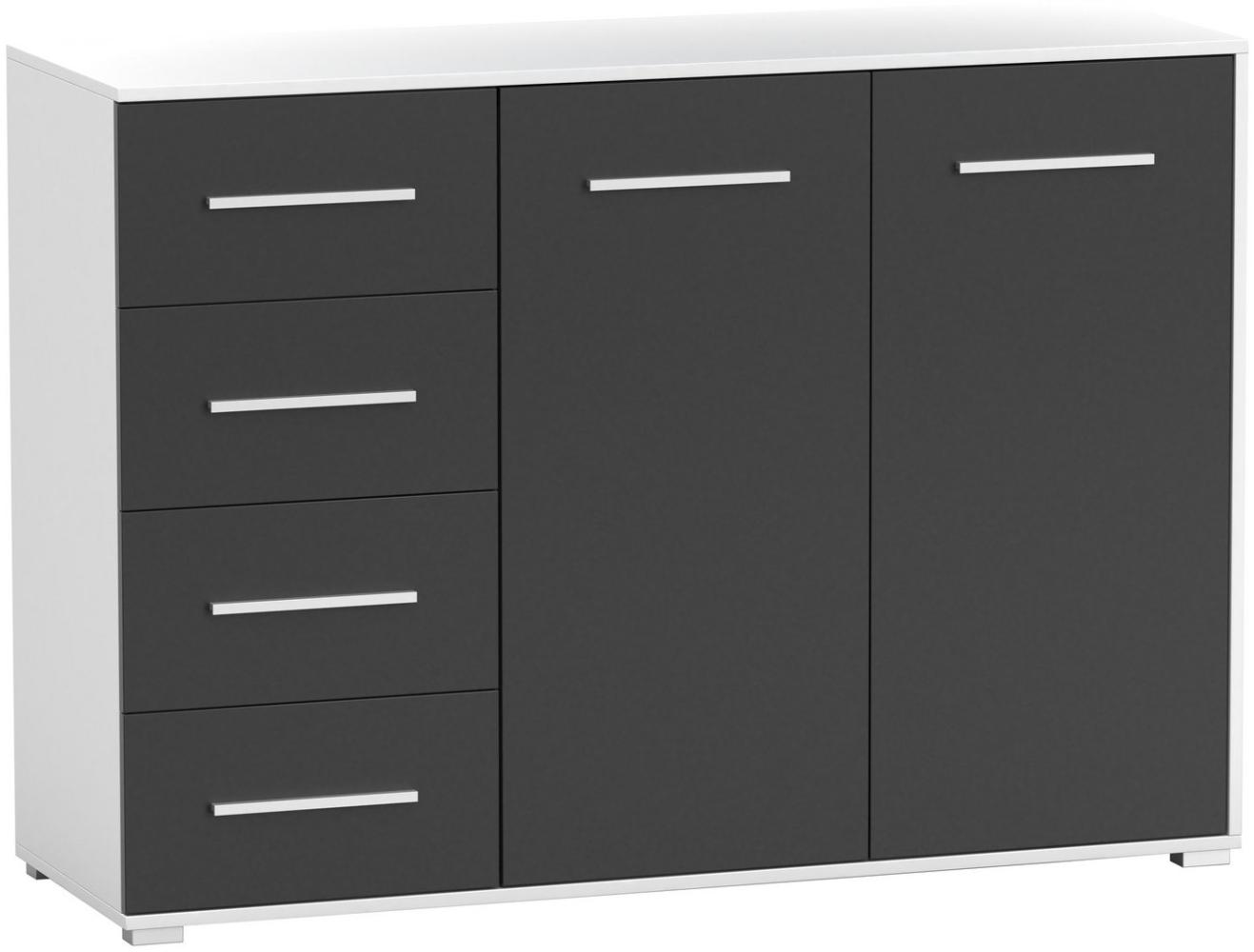 MOEBLO Kommode KOM001 (Kommode Sideboard Schubladenkommode, Highboard Schrank Beistelltisch mit 2 Türen und 4 Schubladen), (BxHxT): 135x95x45 cm Bild 1