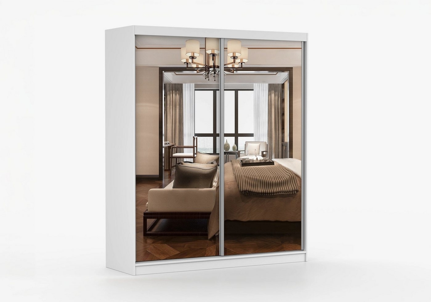 imoebel24 Schwebetürenschrank MULTI 20 183 cm - Weiss Bild 1