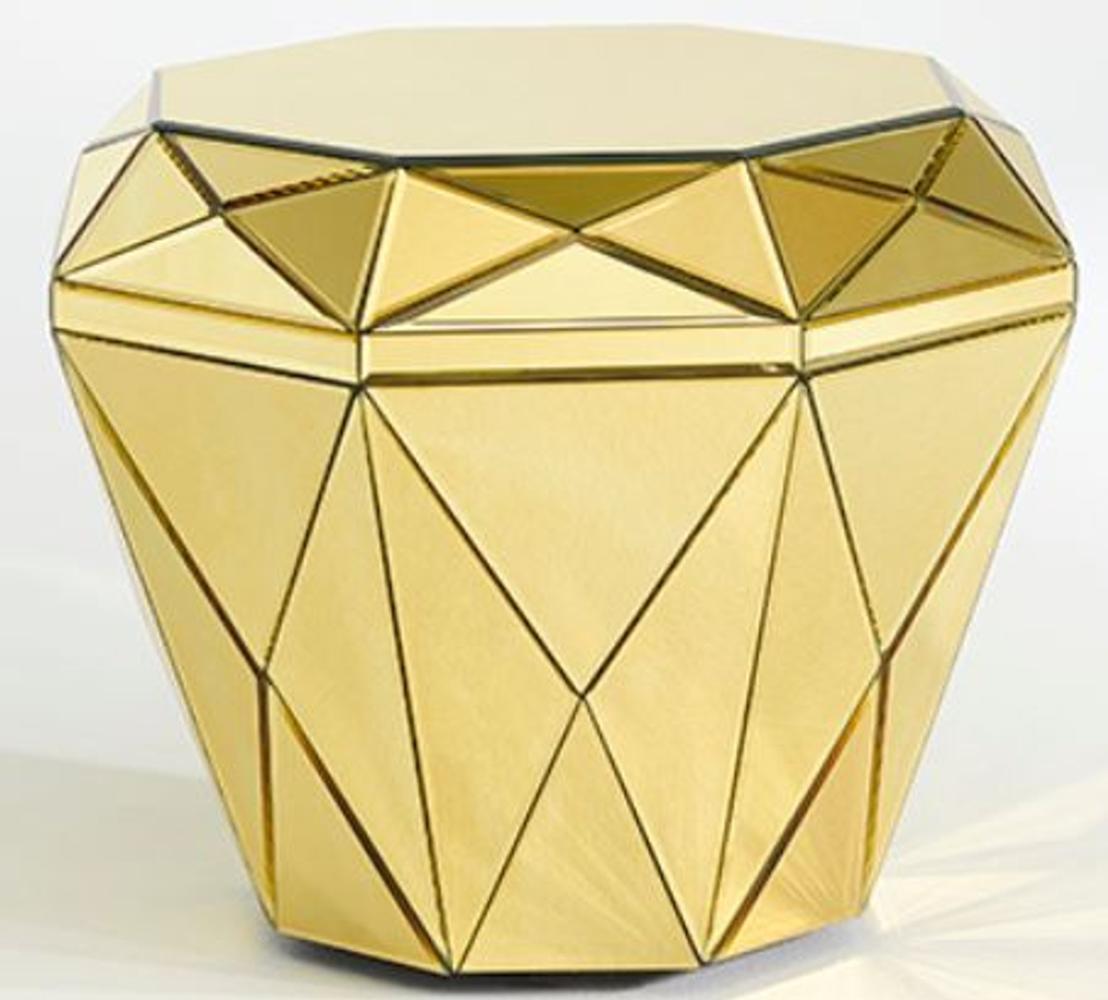 Casa Padrino Luxus Spiegelglas Beistelltisch / Hocker Gold 55 x 55 x H. 45 cm - Designermöbel Bild 1