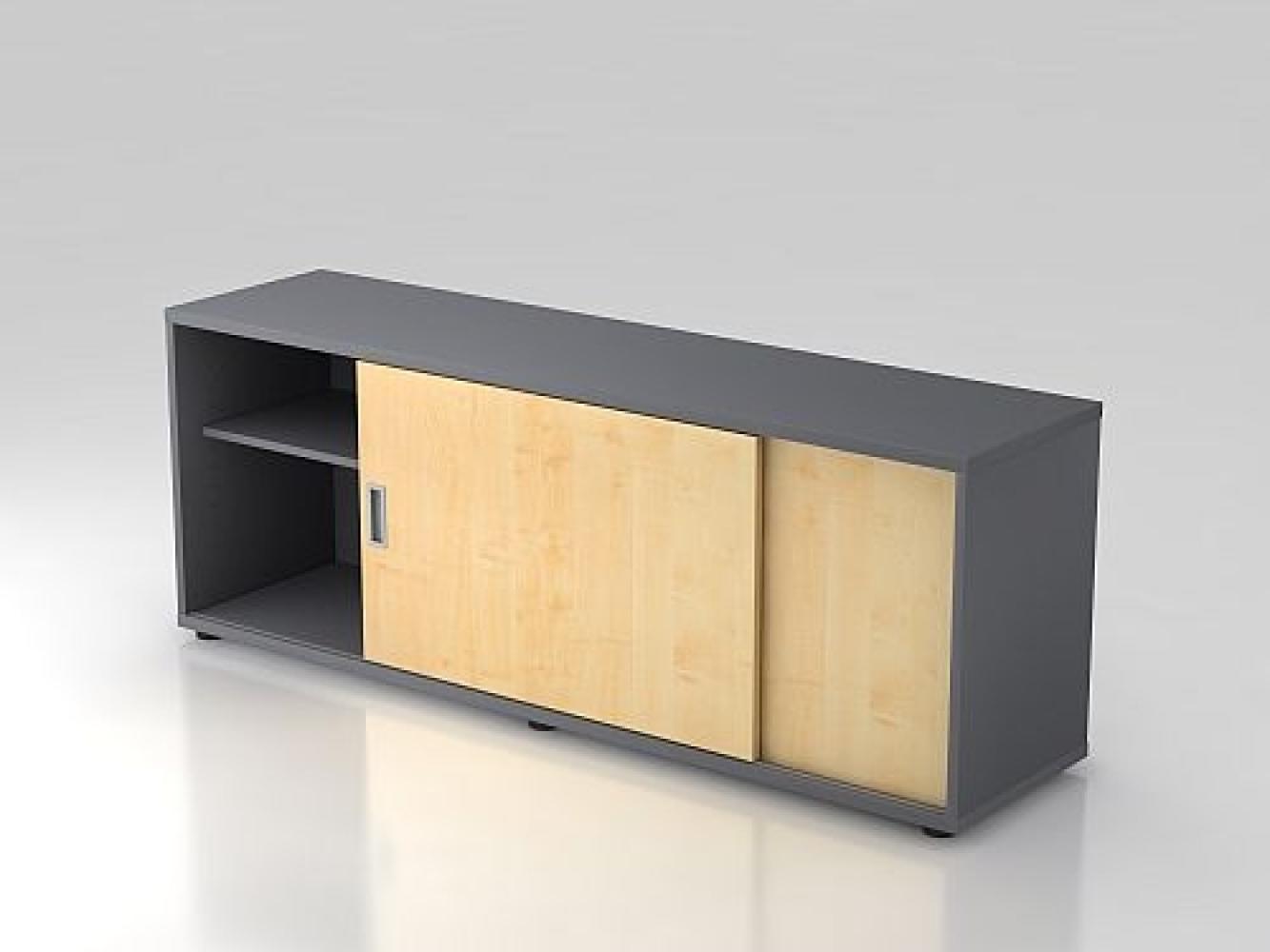 Sideboard 1,5OH beids. nutzbar Graphit / Ahorn Bild 1