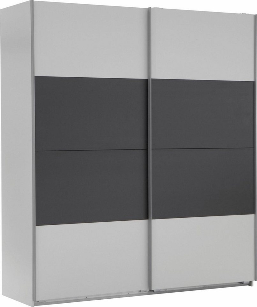 Wimex Kleiderschrank/ Schwebetürenschrank Easy A Plus, (B/H/T) 135 x 210 x 65 cm, Weiß/ Absetzung Anthrazit Bild 1