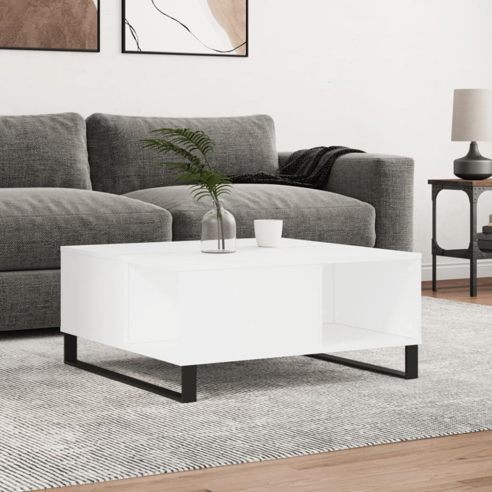 vidaXL Couchtisch Weiß 80x80x36,5 cm Holzwerkstoff 830788 Bild 1