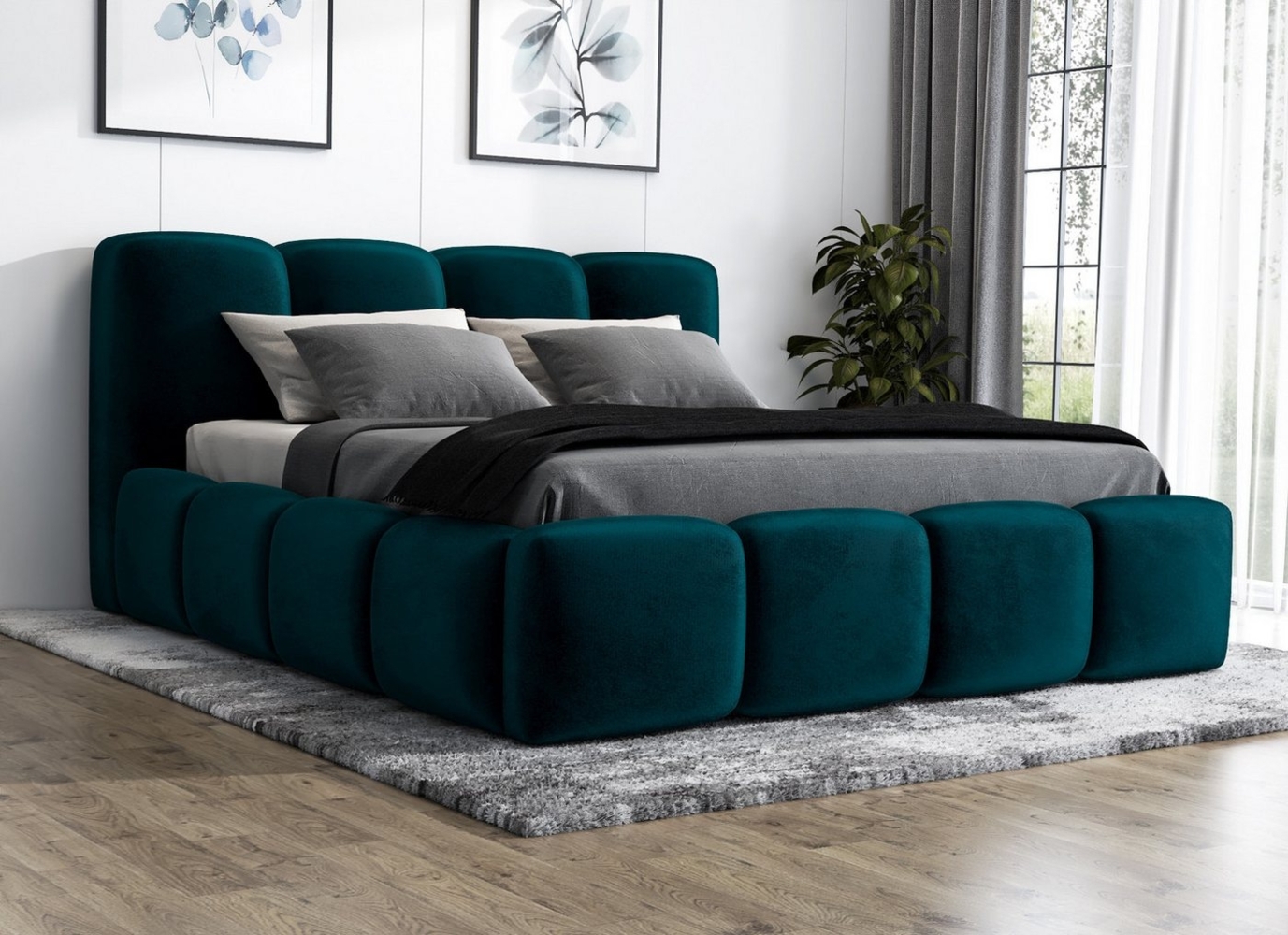 A&J MöbelLand GmbH Polsterbett DANA mit Matratze, Lattenrost und Bettkasten. (Bett mit Kopfteil. Matratze und Lattenrost gratis! Bettkasten mit großem Stauraum. Viele Varianten zur Auswahl – wählen Sie Größe und Farbe!, Kostenlose Lieferung! TOP ANGEBO... Bild 1