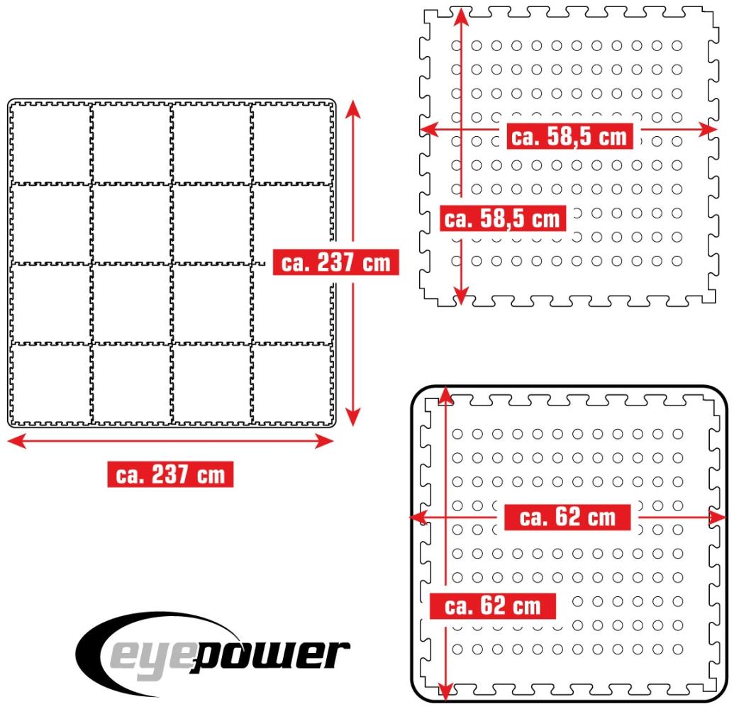 5,6m² Poolunterlage 16 Poolmatten 62x62cm in Grün Bild 1