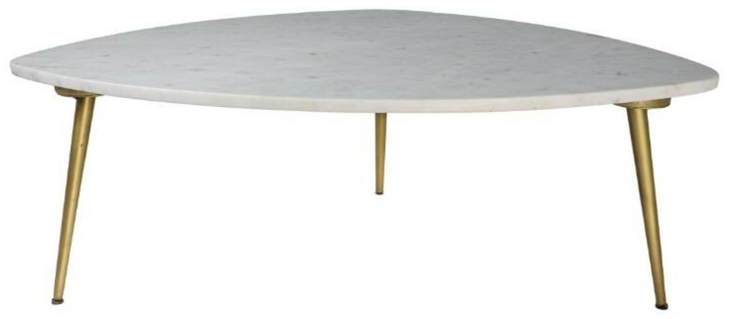 HSM Couchtisch - 90 x 60 x 36 cm - Weiß / Gold - Marmor/Eisen Bild 1