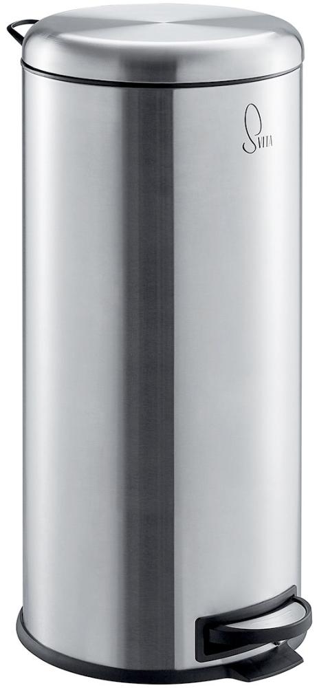 SVITA T30 Mülleimer 30Liter Edelstahl Treteimer Abfalleimer Mülltonne Silber Bild 1