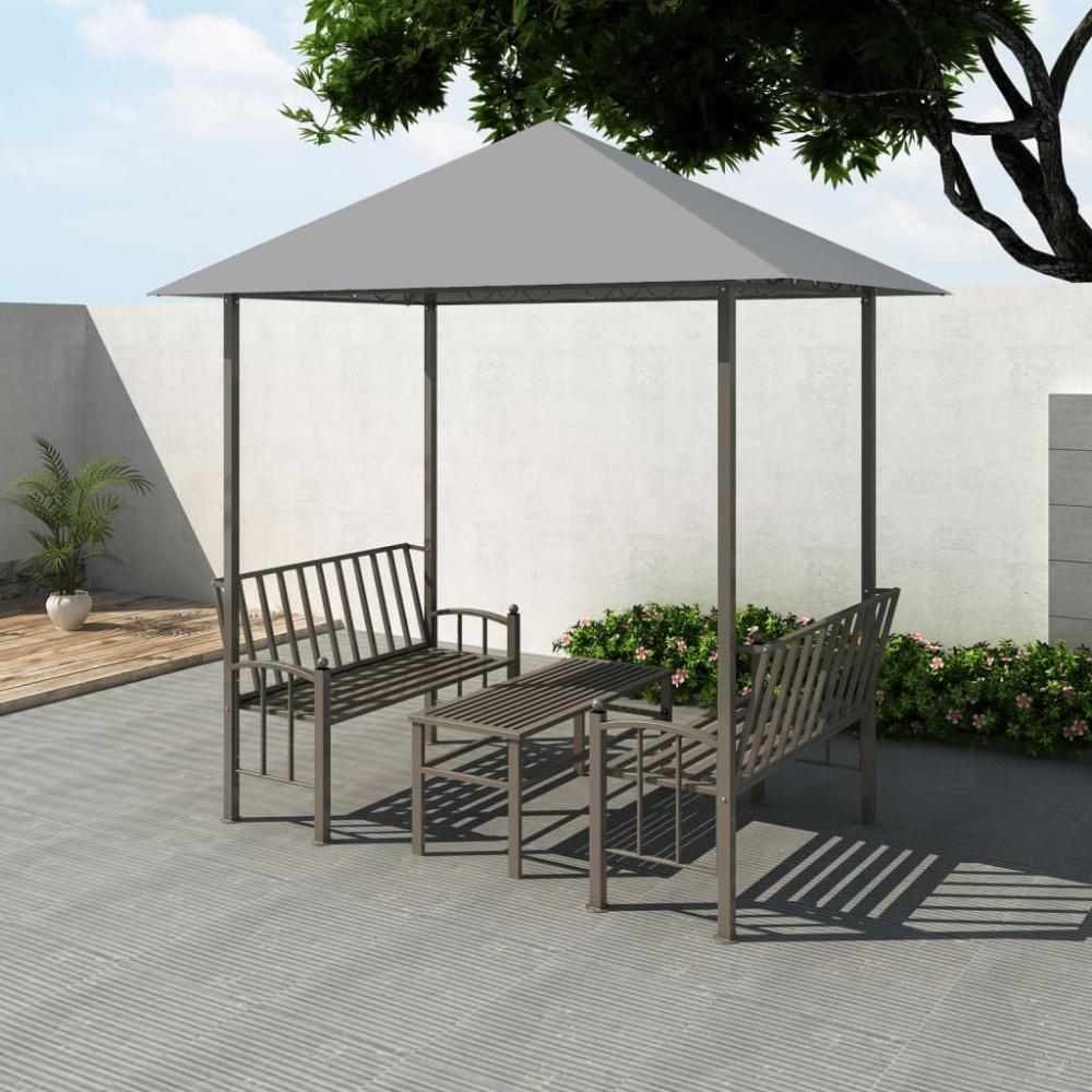 vidaXL Gartenpavillon mit Tisch und Bänken 2,5x1,5x2,4 m Anthrazit 44755 Bild 1