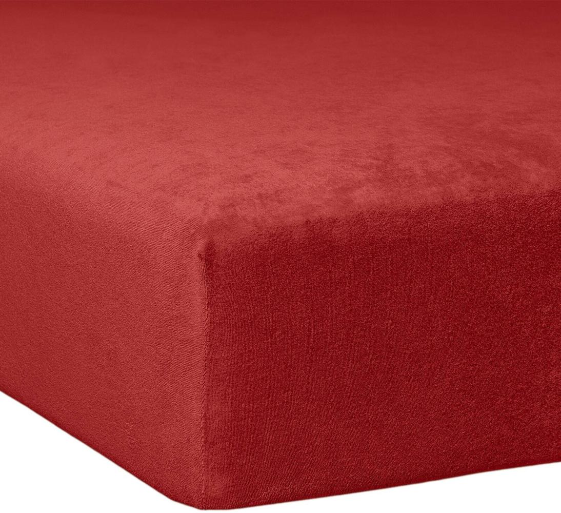 Traumschlaf Flausch Biber Boxspring Matratzen Spannbettlaken, Karmin, 180 x 200 cm Bild 1