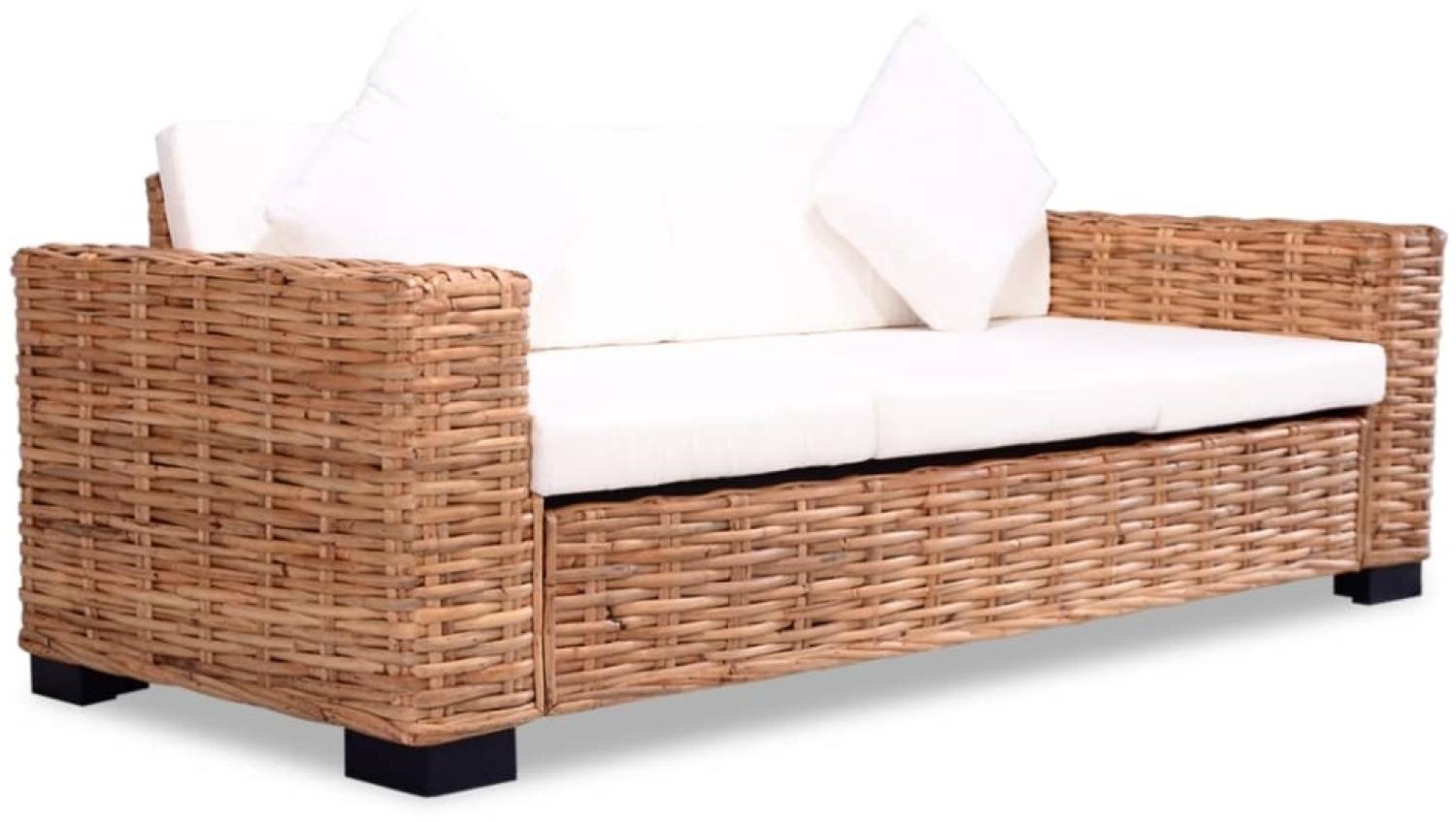 vidaXL 3-Sitzer-Sofa Natürliches Rattan 244419 Bild 1