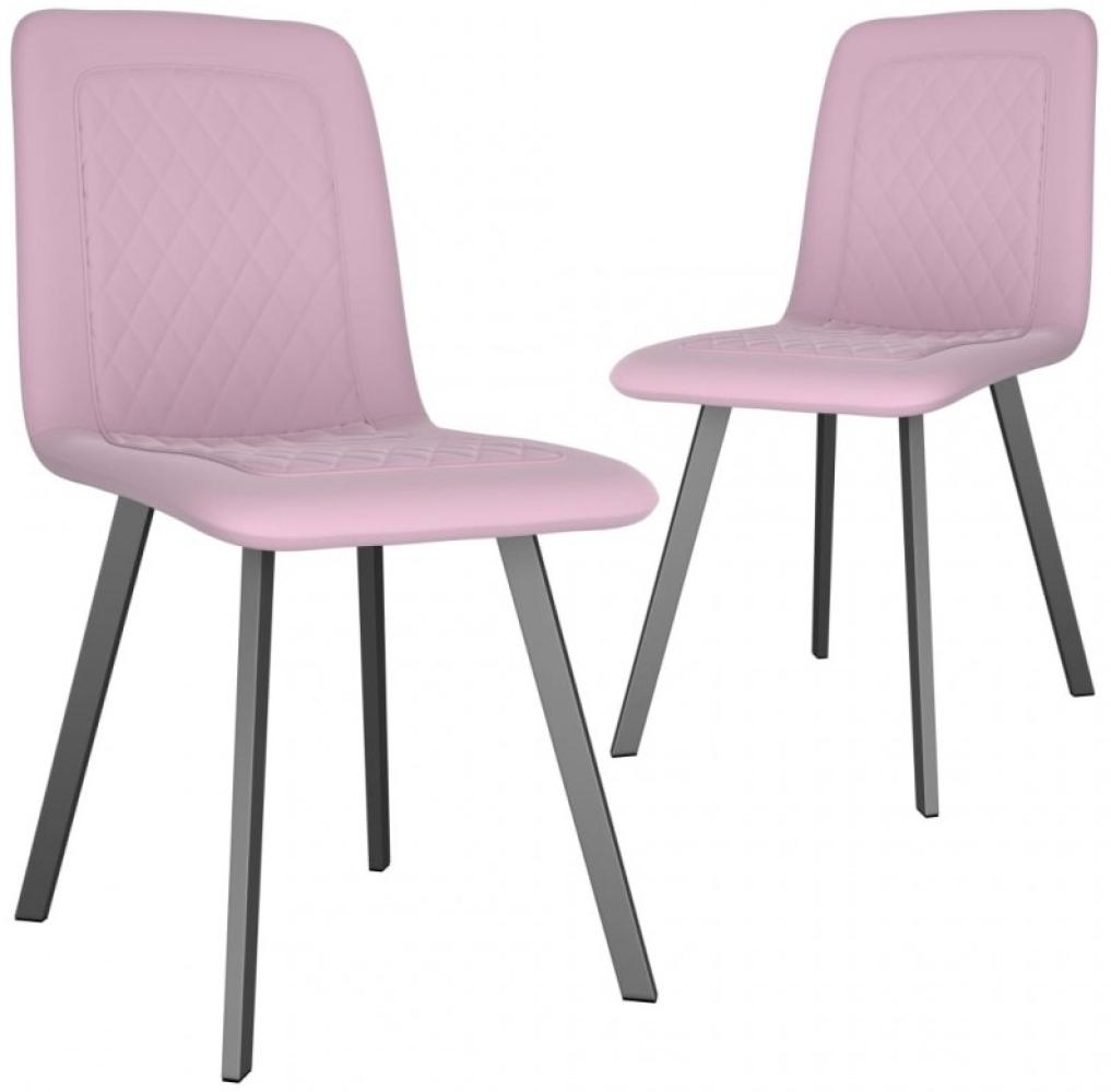 vidaXL Esszimmerstühle 2 Stk. Rosa Samt [282571] Bild 1
