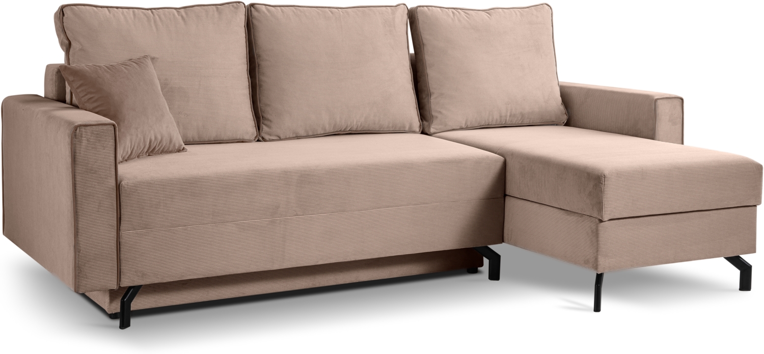 Ecksofa (B/H/T: 230x89x148 cm) in Altrosa Bild 1