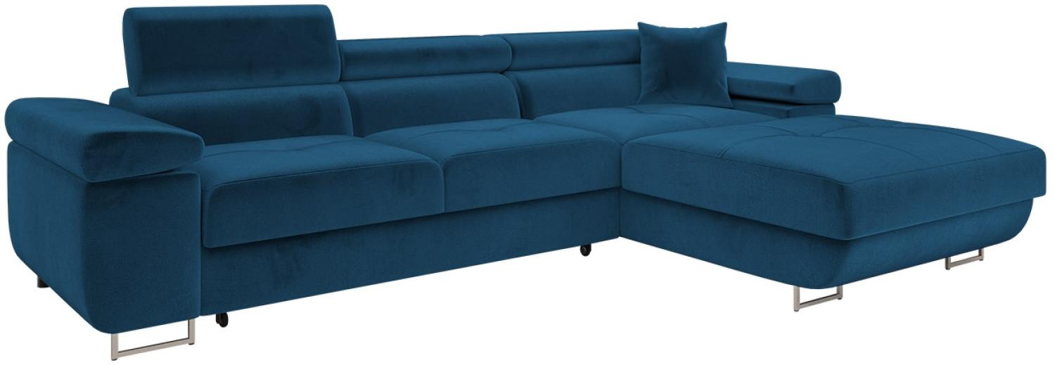 Ecksofa Torezio Mini mit Bettkasten, Schlaffunktion und Einstellbare Kopfstützen (Farbe: Manila 26, Seite: Rechts) Bild 1