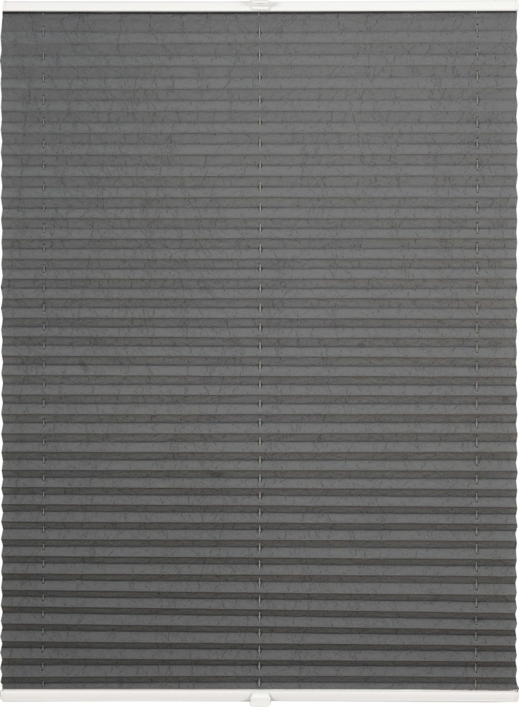 ondeco Plissee auf Maß Crushed-optik für alle Fenster innen, Montage in Glasleiste mit Spannschuh, Sonnenschutz-Rollo, Lichtschutz und blickdicht, Grau, B): 71-80 cm, H): 40-100 cm Bild 1