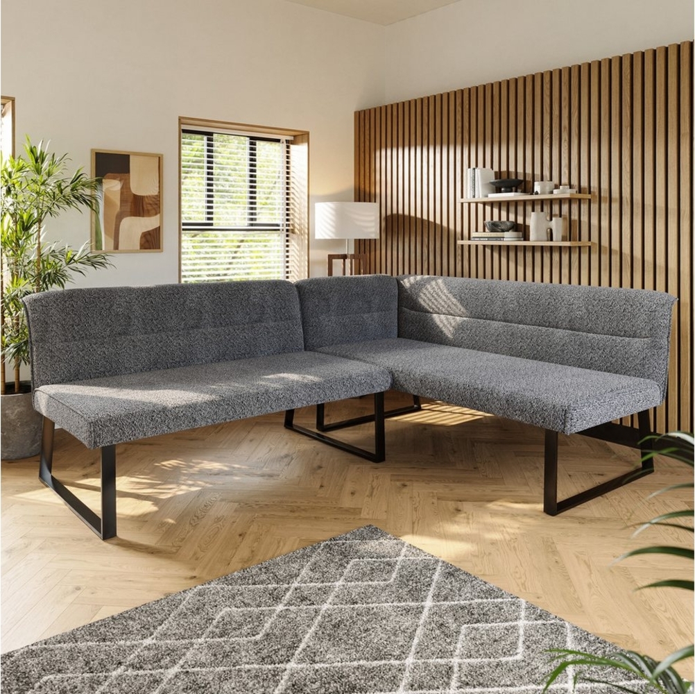 Flieks Küchensofa, Set 2 Teile, 6-Sitzer Essbank Eck-Sofa gepolstert mit Rückenlehne, Terry Samt Bild 1