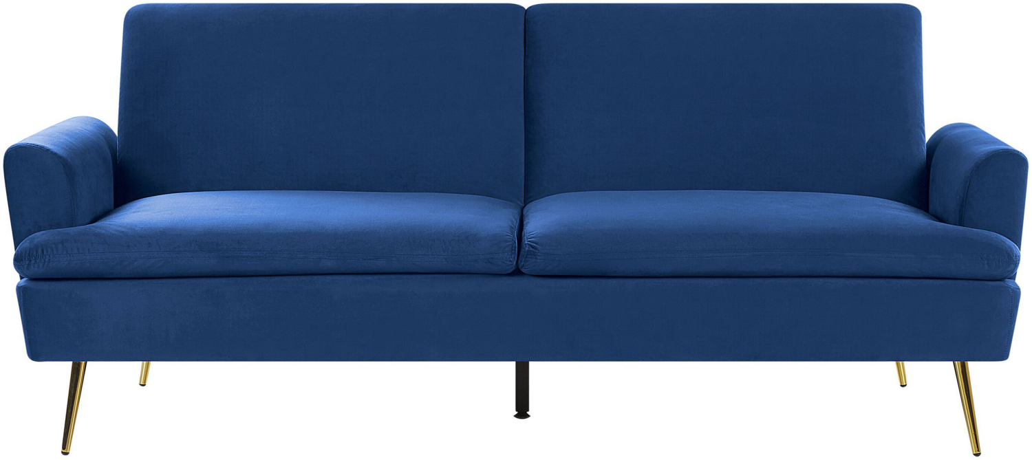 Schlafsofa 3-Sitzer Samtstoff marineblau VETTRE Bild 1