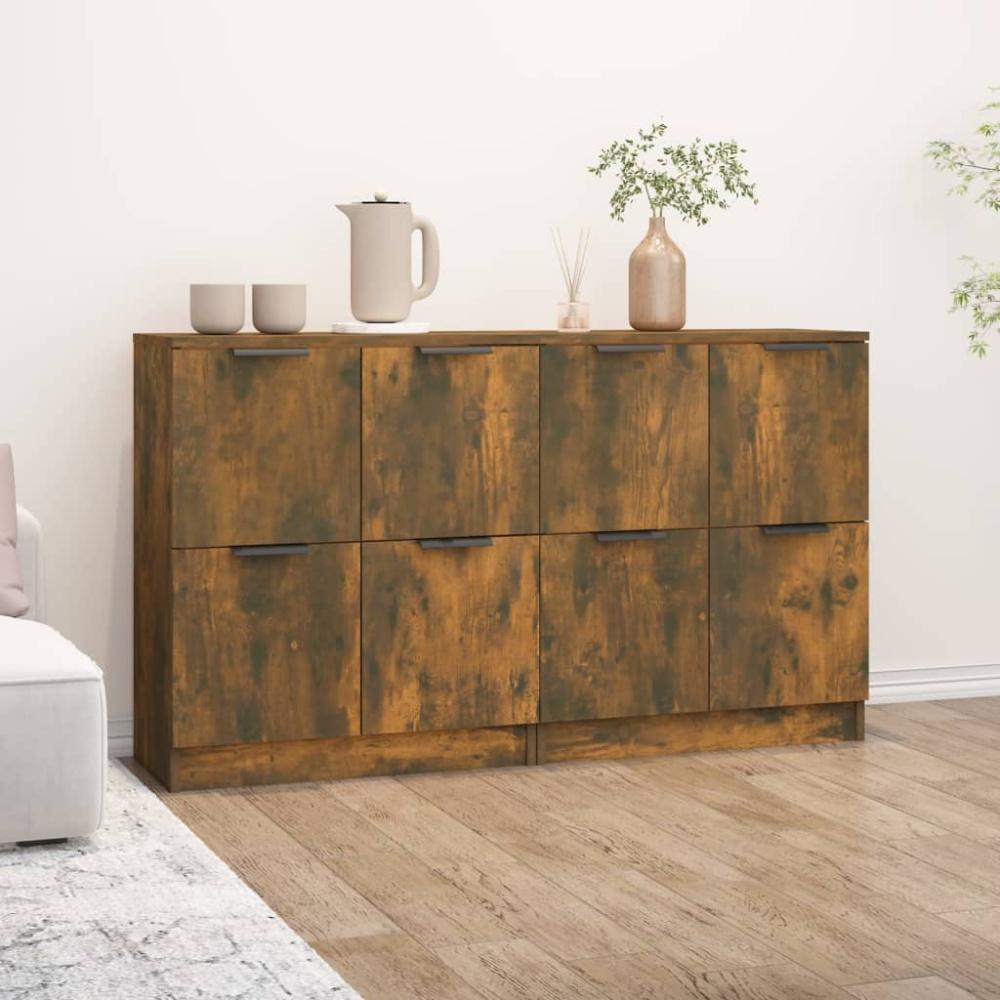 Sideboards 2 Stk. Räuchereiche 60 x 30 x 70 cm Holzwerkstoff [3115809] Bild 1