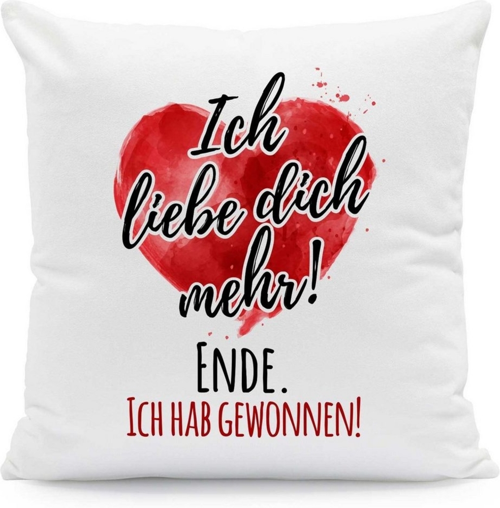 GRAVURZEILE Zierkissen mit Motiv - Ich liebe dich mehr - Geschenk - Bild 1