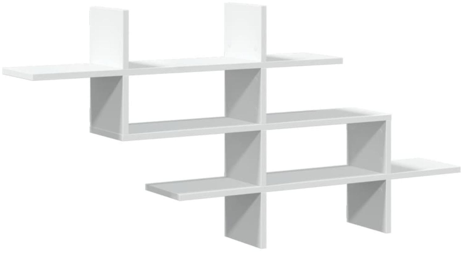 vidaXL Wandregal Weiß 124,5x18x60,5 cm Holzwerkstoff 853263 Bild 1