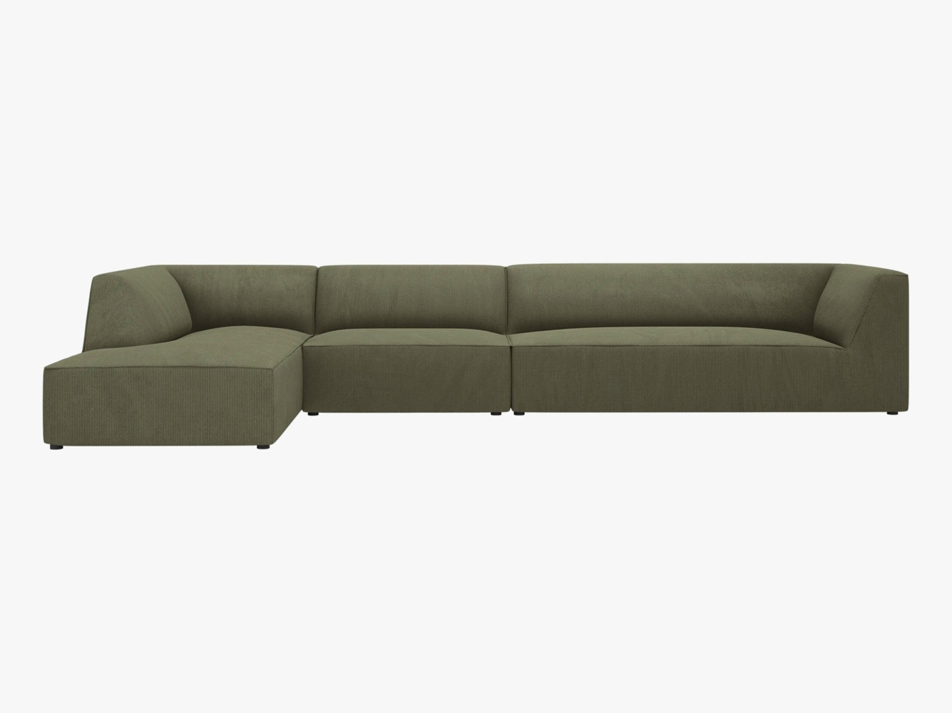 Micadoni Ecksofa Ruby 5-Sitzer Links Kord Scala Grün Bild 1