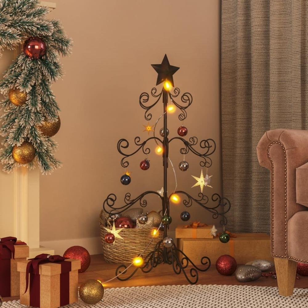 vidaXL Metall-Weihnachtsbaum für Dekorationen Schwarz 90 cm 359606 Bild 1